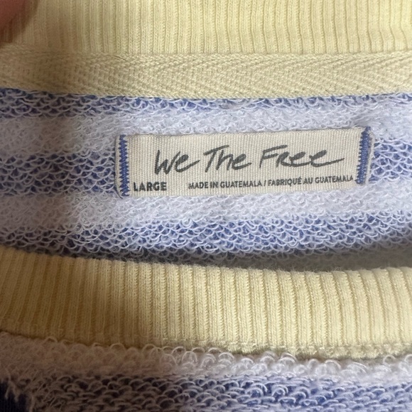 Free People Classic Striped Crewneck in Blue Combo - Picture 6 of 6